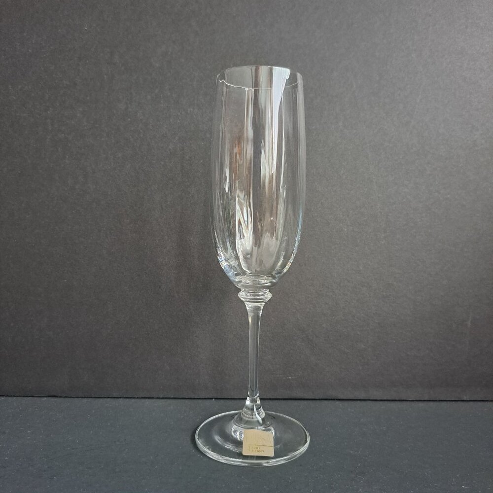 Mikasa Tiffany T7201 Champagne Flute 8.5" Austria Crystal Fluted Glass Elegant